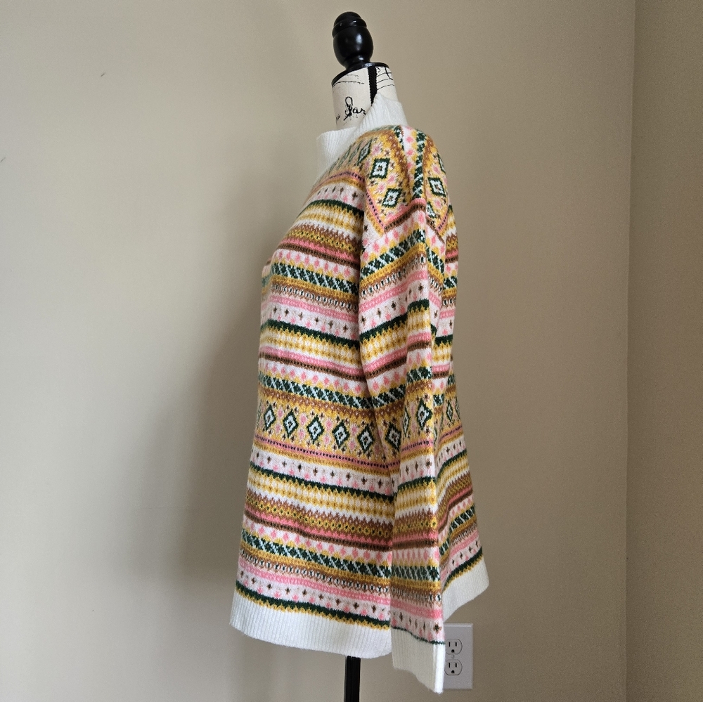 Talbots Multicolor Patterned Turtleneck Sweater - image 5